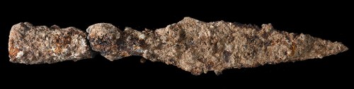 . A spearhead from the battle against Titus’ army. Photographic credit: Clara Amit, courtesy of the Israel Antiquities Authority.