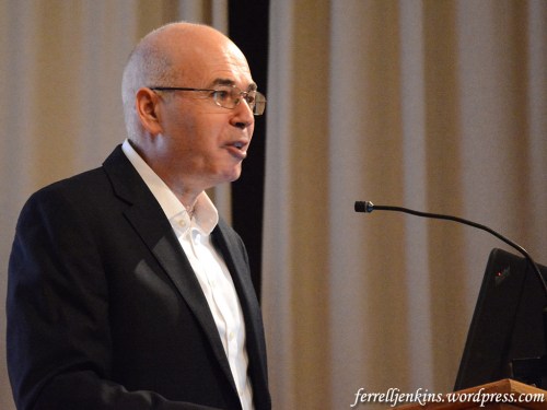 Prof. Yosef Garfinkel speaking at Florida College. Photo by Ferrell Jenkins.