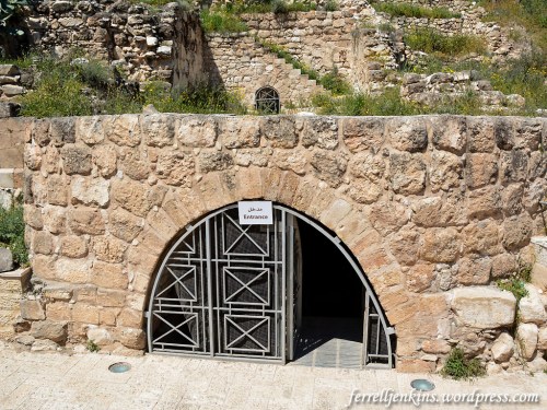 Entrance to the tunnel at Khirbet Bal'ama. Photo by Ferrell Jenkins.