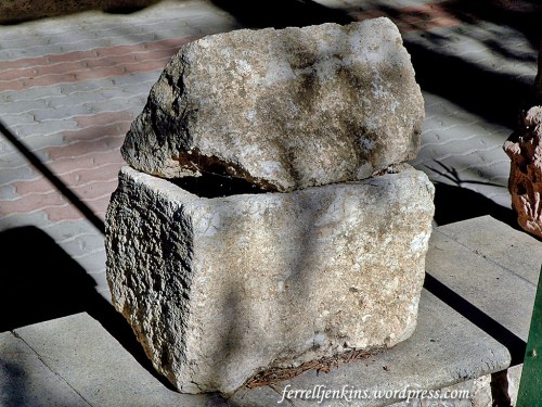 Ossuary for an infant displayed at the Latrun Abbey. Photo by Ferrell Jenkins.