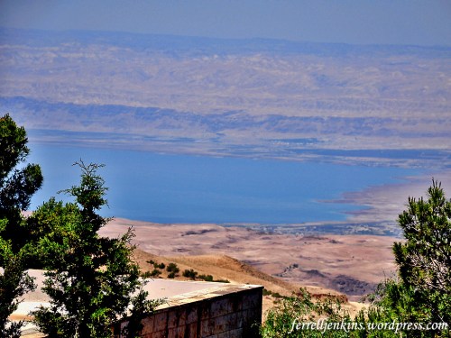 View of the Dead Sea, the wilderness of Judea, and the central mountain range from Mount Nebo in the Transjordanian Plateau. Photo by Ferrell Jenkins.