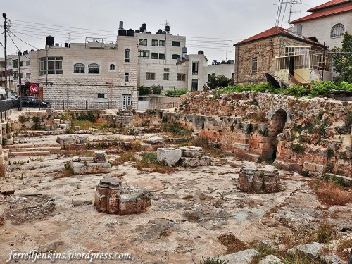 Ruins of medieval church beneath a Mosque in El Bireh. Photo by Ferrell Jenkins.
