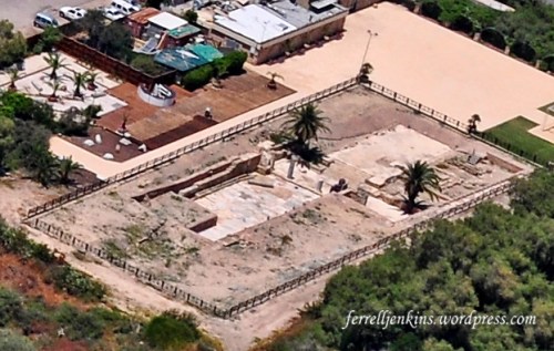 Aerial view of the Byzantine and the earlier statues. Photo by Ferrell Jenkins.