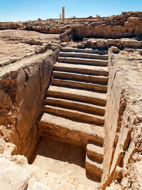 Large mikveh in Herod's palace at Machaerus, Jordan. Photo courtesy of Hungarian Archaeological Mission to Machaerus.