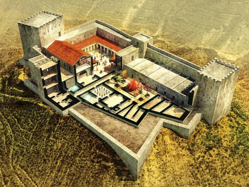 Simulation of Herod's palace-fortress at Machaerus. Photo courtestsy of the Hungarian Archaeological Mission to Machaerus.