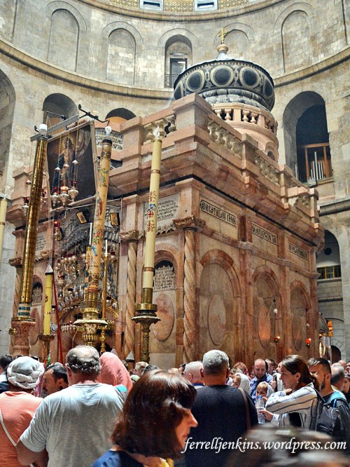 A view of the edicule in late April, 2017, after the refurbishing. Photo by Ferrell Jenkins.