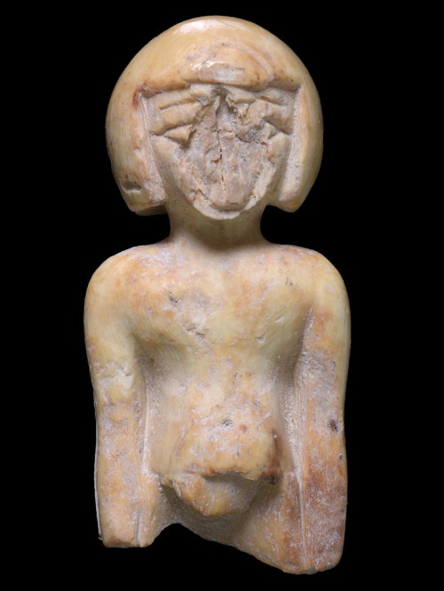 Ivory statue in the image of a woman. Picture: Clara Amit, Israel Antiquities Authority