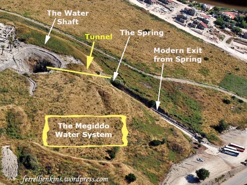 Annotated aerial photo showing elements of the water system. Photo by Ferrell Jenkins.