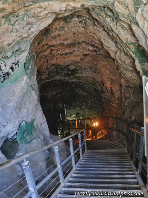 After exiting the tunnel, this is the view down the steps to the spring. Photo by Ferrell Jenkins.