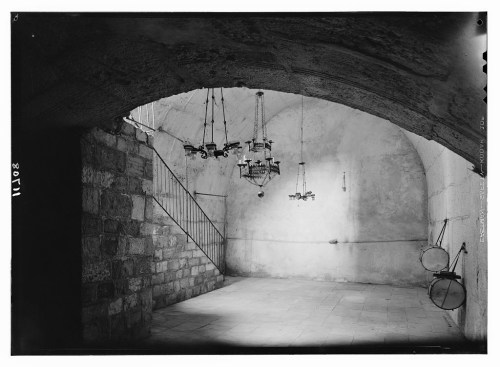 The "al-Buraq" Mosque "named for the winged beast of Moahmmed's legendary Night Journey -- is built into the valulted internal gate passage of Barclay's Gate" (Powers). Photo by Eric Matson.