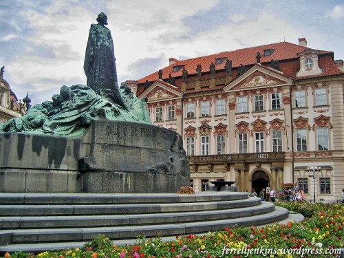 The Hus Monument in the Town Square of Prague. Photo by Ferrell Jenkins.
