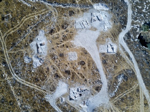 Area of the large structure, possibly a temple or palace, uncovered in the dig – aerial photograph (photo: Dane Christensen)