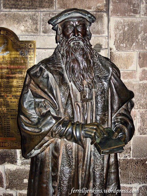 Statue of John Knox in St. Giles Cathedral, Edinburgh, Scotland. Photo by Ferrell Jenkins.