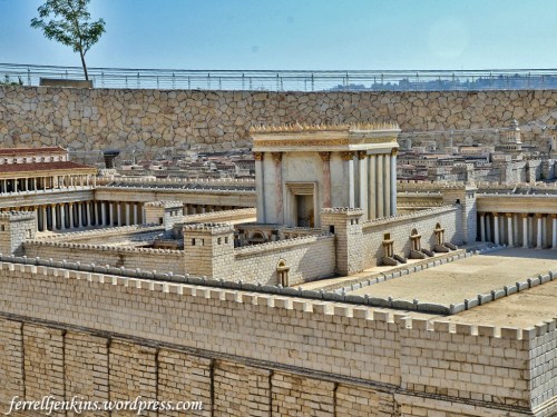 In this photo of the temple model we see various courts that were part of the temple precinct. Photo by Ferrell Jenkins.