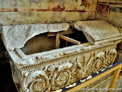 This is said to be the sarcophagus of St. Nicholas. Photo by Ferrell Jenkins.