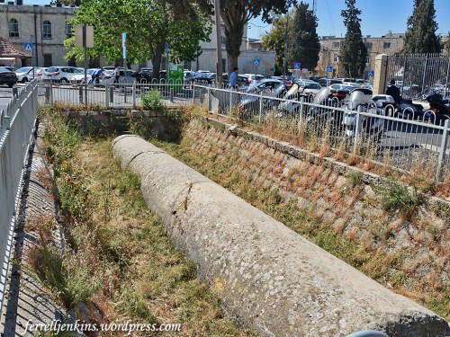 Pillar left in the quarry at the Russian Compound, Jerusalem. Photo by Ferrell Jenkins.
