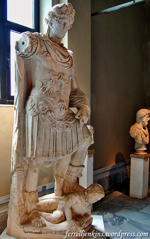 Hadrian has his foot on the neck of an enemy. Istanbul Archaeology Museum. Photo by Ferrell Jenkins.