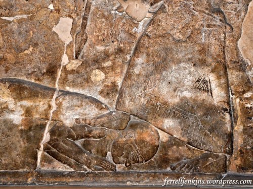 Tiglath-Pileser III Puts His Foot on the Neck of an Enemy. BM. Photo by Ferrell Jenkins.