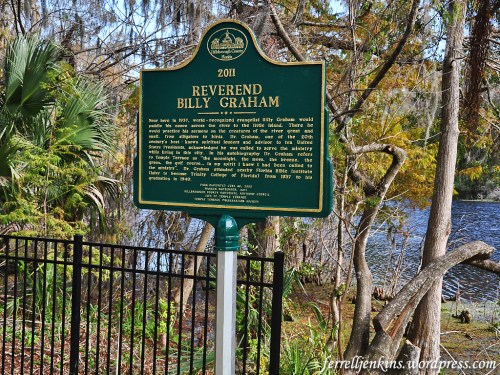The Graham historical marker on the banks of the Hillsborough River. 