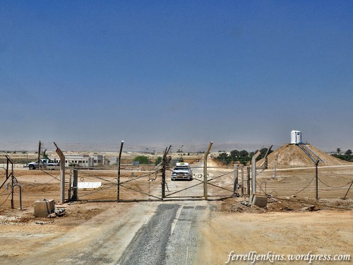In May, 2011, we had to stop at this gate and wait for someone from the military to come and open the gate for the bus to enter. Photo by Ferrell Jenkins.