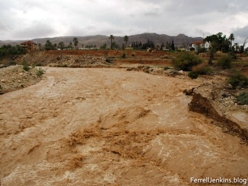 Wadi Kelt at Jericho after heavy rains in the central mountains range April 2, 2006. Photo by Ferrell Jenkins.