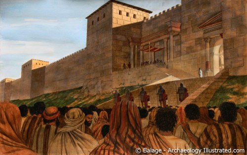 The site where Jesus stood before Pilate, according to Gibson. Art used by permission of Balage, Archaeology Illustrated.