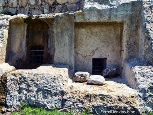These rock-cut tombs belong to the Israelite (First Temple) period. Photo by Ferrell Jenkins.