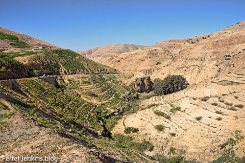 Wadi Shu'ayb, looking toward the Jordan Valley. Photo by Ferrell Jenkins.