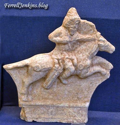 A ceramic plaque of a mounted archer from Parthia. British Museum. Photo by Ferrell Jenkins.