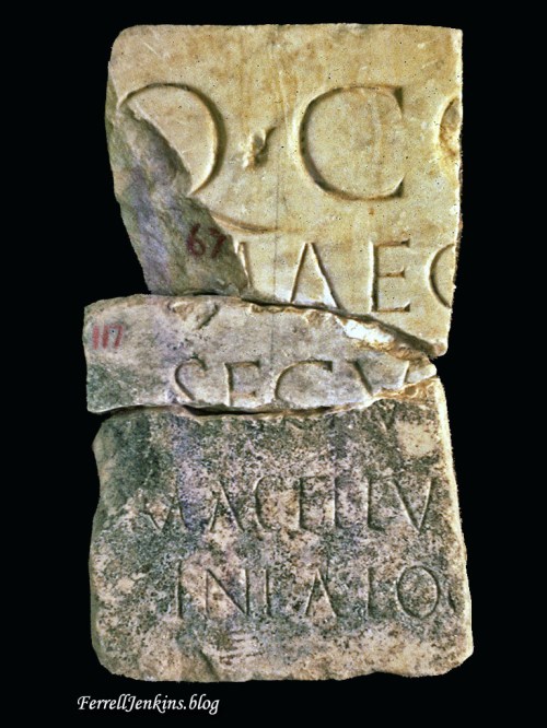 Macellum Inscription - Corinth, No. 124. Photo: FerrellJenkins.blog..