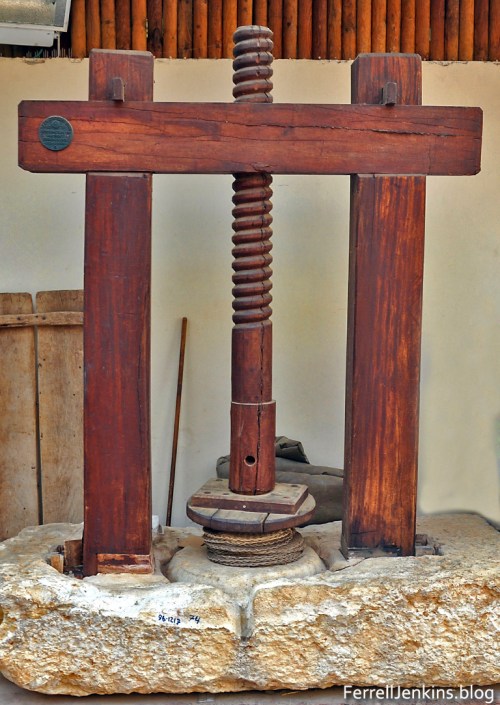 Olive Press at Ein Dor Archaeological Museum. Photo: ferrelljenkins.blog.