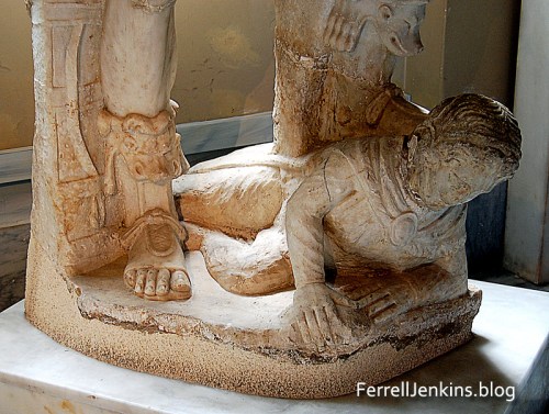 Closeup of an enemy with the foot of Hadrian on his back. Photo: ferrelljenkins.blog.