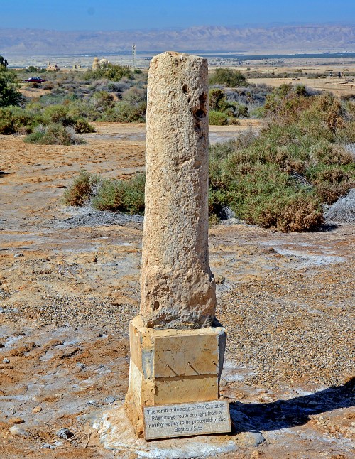 Milestone at Bethany Beyond the Jordan. Photo: ferrelljenkins.blog.