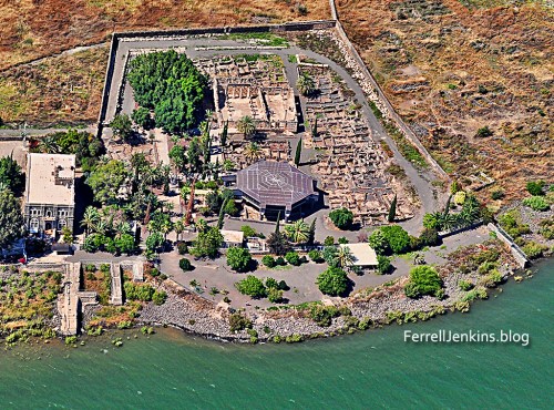 Capernaum from the air. Photo: ferrelljenkins.blog.
