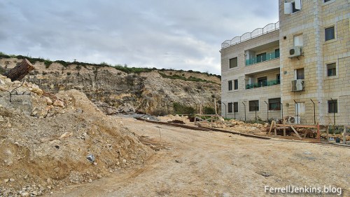 Construction in progress on the mound of ancient Gibeah. Photo: ferrelljenkins.blog.