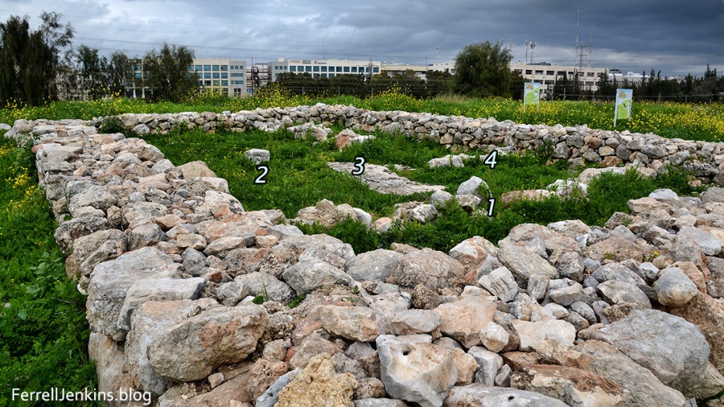 The four-room house discover during excavations at Izbet Sartah.