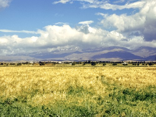View of Mount Hermon from the road heading from Damascus to Golan Heights.